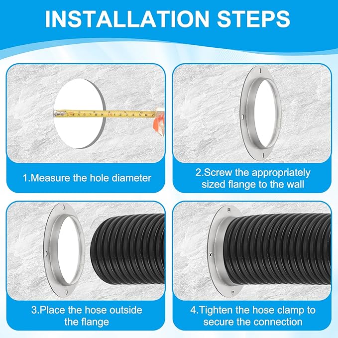 PATIKIL 4 Inch Duct Connector Flange, Metal Straight Pipe Exhaust Flange Duct Mounting Plate for Heating Cooling Ventilation HVAC System, 304 Stainless Steel