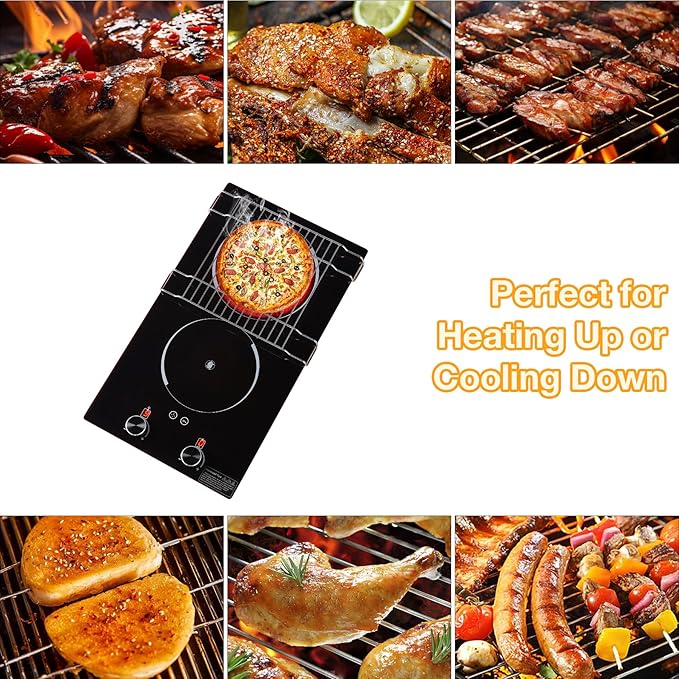 GlHETKUT Cooling Rack,Grill Rack, Heavy Duty Stainless Steel Wire Rack for Baking,Griling,Roasting,Oven andDishwasher Safe,Compatible with Electric Cooktop,Grill,BBO