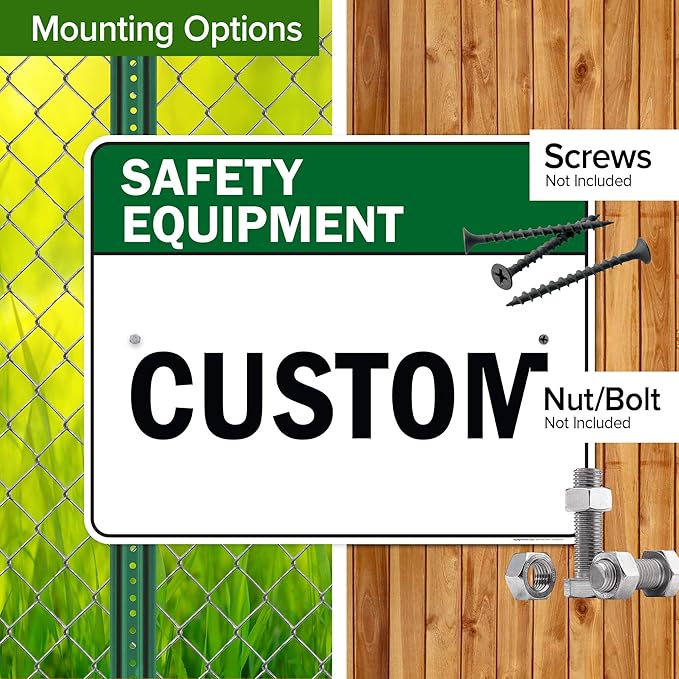 Custom Safety Equipment Sign, Ansi Sign, Osha Compliant, 24x30 Inches, Rust Free .063 Aluminum, Fade Resistant, Made in USA by My Sign Center