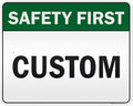 Custom Safety First Sign, Ansi Sign, Osha Compliant, 24x30 Inches, 3M EGP Reflective, Rust Free .080 Aluminum, Fade Resistant, Made in USA by My Sign Center
