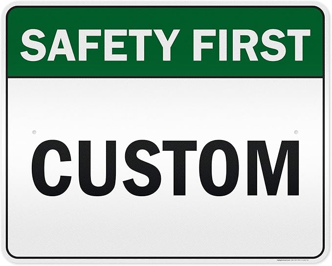 Custom Safety First Sign, Ansi Sign, Osha Compliant, 24x30 Inches, 3M EGP Reflective, Rust Free .080 Aluminum, Fade Resistant, Made in USA by My Sign Center