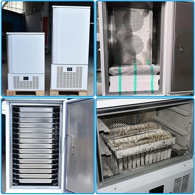 Kolice Commercial Heavy Duty 15 Trays Blast Chiller & Freezer, Flash Freezer for Ice Cream Factory, Hotels,Restaurant, Bakery to Freezing Hard ice Cream, Chicken, Fish, Dough, Lowest temp. -40°F