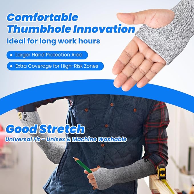 Protective Arm Sleeves for Men Cut Resistant Gardeining Protectors to Covers Arms for Thin Skin and Arm Protectors