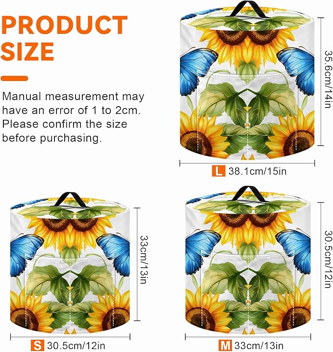 Kitchen Appliance Accessories Dust Cover for 3-6-8 Quart Instant Pot, Pressure Cooker, Air Fryer & Crock Pot,Decorative Appliance Cloth Cover with Top Handle & Storage Pockets (Yellow, 3 Quart)