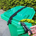 GripHandle Metal Double-Claw Trash Can Lid Lock Strap for Animals,Bungee Cord with Hooks for Trash Bin Garbage Pail,Outdoor Outside Trash Lid Holder to Keep Raccoons Out,Fits 20-96 Gallon Cans - 1pc