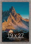 wallsthatspeak 19x27 Gray Barnwood Picture Frame for Puzzles Posters Photos or Artwork