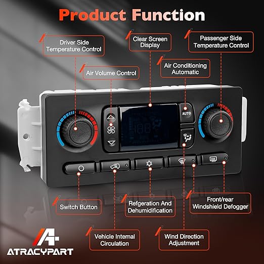 599-211XD Climate Control Module A/C Heater Air Conditioning Panel Compatible with Chevy Silverado GMC Sierra Avalanche Suburban Yukon XL 1500 2500 3500 Cadillac Escalade 2003-2007