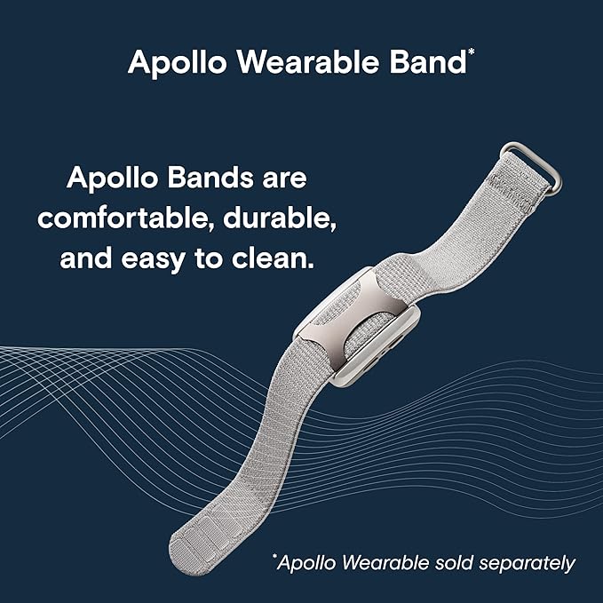 Bundle of Apollo Neuro Wearable (Glacier) & 12-Month SmartVibes AI Membership + Sleep Band (Gray)