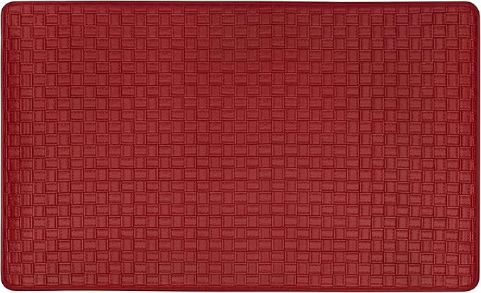 Achim Home Furnishings Woven-Embossed Faux-Leather Anti-Fatigue Mat - 18in x 30in - Lava