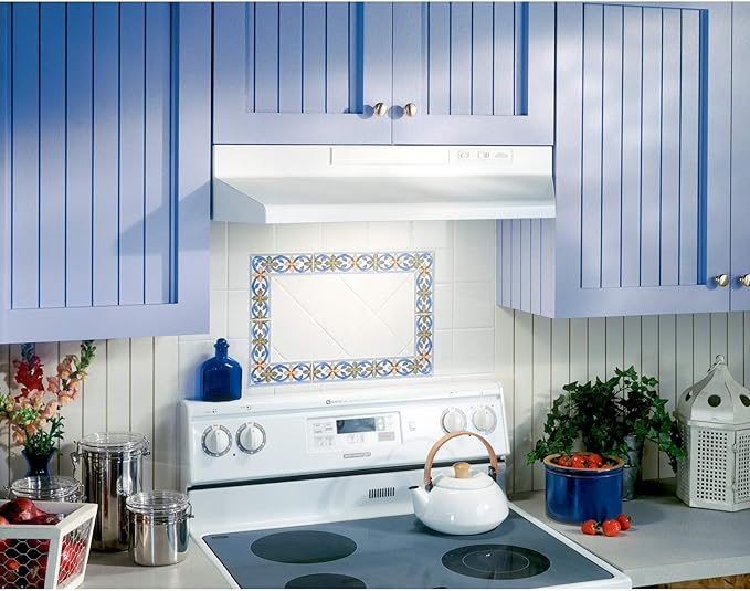 Broan-NuTone F403611 Two Four White 36-inch Under-Cabinet 4-Way Convertible Range Hood with 2-Speed Exhaust Fan and Light