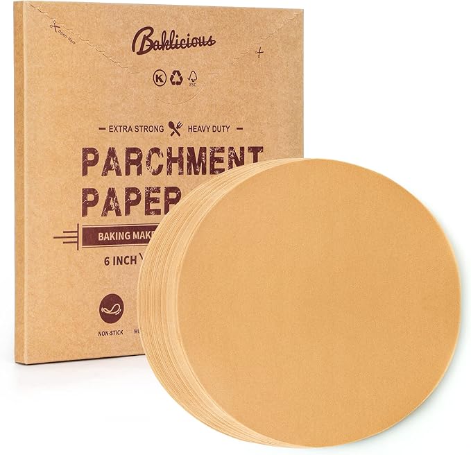 Baklicious 250Pcs 6 Inch Parchment Paper Rounds, Non Stick Round Parchment Paper, Baking Parchment Circles for Cake Baking, Patty Separating, Tortilla Wrapping