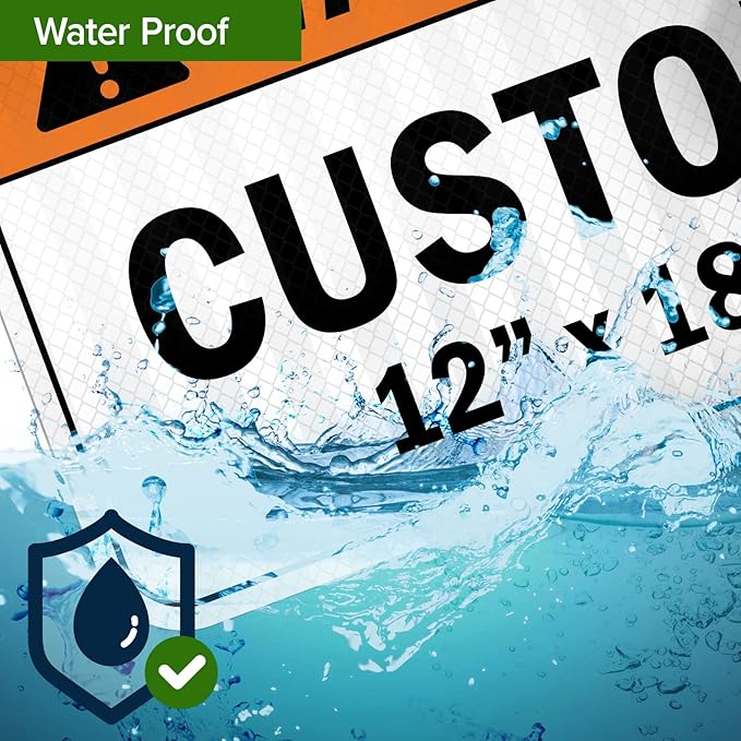 Custom warning Sign, Ansi Sign, Osha Compliant, 12x18 Inches, 3M EGP Reflective, Rust Free .063 Aluminum, Fade Resistant, Made in USA by My Sign Center