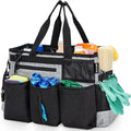 Wearable Cleaning Caddy Bag for Cleaning Supplies,Large Capacity Cleaning Organizer Grey