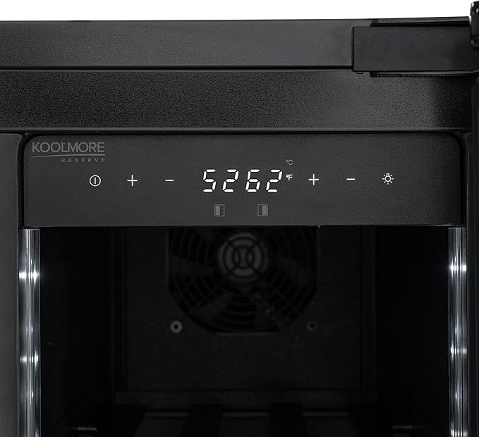 KoolMore Reserve 24 in. French Door Dual Zone Panel Ready Under-Counter Cooler with Black Shelves and 20 Bottle Capacity in the Right Zone and 2.1 Cu. Ft. on the Left in Black (KM-CWB24-BPR)