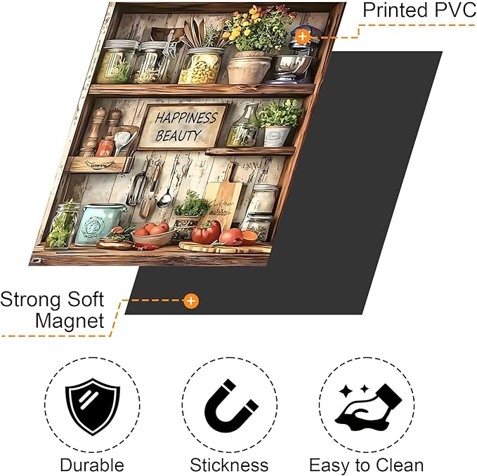 Dishwasher Magnet Sticker Cover Panel Decal Refrigerator Magnetic Sticker Decorative for Kitchen Decoration,Fridge Door Cover, Appliances Stickers 23"x26"