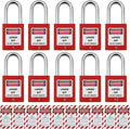 Lockout Tagout Locks, Safety Padlock, Loto Locks Keyed Differently Lock Out Tag Out 10 pcs Safety Padlocks Plastic with 10 Lockout TagOut Tags Red