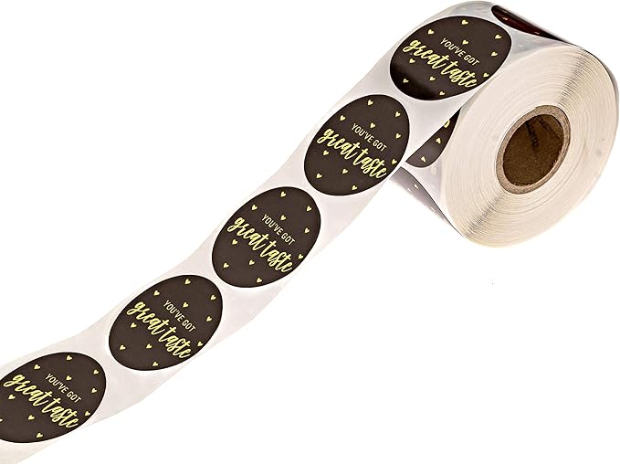 You've Got Great Taste Stickers / 500 Small Business Labels / 1.5" Gold Foil Business Stickers/Poly Mailer Thank You Order Seals/Made in The USA