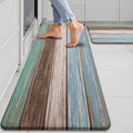 MAYHMYO Anti Fatigue Kitchen Mat for Floor Set of 2 Teal Farmhouse Comfort Mats Cushioned Non Slip Waterproof Kitchen Rugs Standing Kitchen Mats for Floor House Sink Office