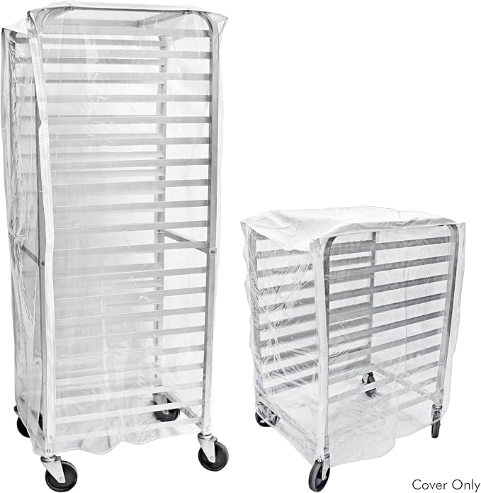 New Star Foodservice 36534 Commercial-Grade Sheet Pan/Bun Pan Rack Cover, Plastic, 10-Tier, 28" L x 23" W x 33" H, Clear