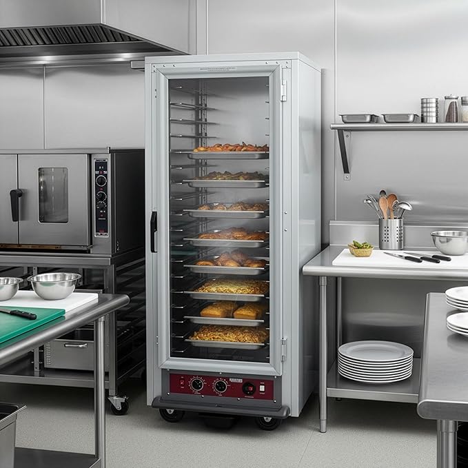 Kratos Premium Full Size Universal Insulated Commercial Heated Holding and Proofing Cabinet, Accepts Full Size Sheet Pans and Food Pans, Clear Door, 120V, 2000W (28W-235)