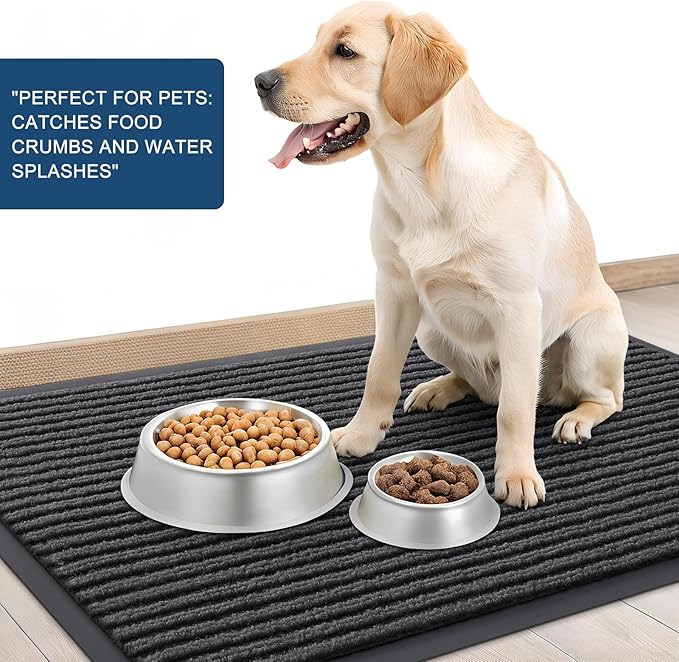 OLANLY Front Door Mat Indoor Outdoor Entrance, Waterproof Heavy Duty Doormat, Fade Resistant, Low Profile, Easy Clean Patio Porch Welcome Floor Mats for Entry, 71x47, Charcoal Grey