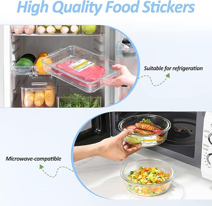 Restaurant Quality Shelf Life Food Rotation Labels Vinyl, 2” x 3” Self-Adhesive Removable Freezer Food Label, Perfect for Reusable Containers, Easy to Remove, Food Safety Date Sticker (4 Pc)