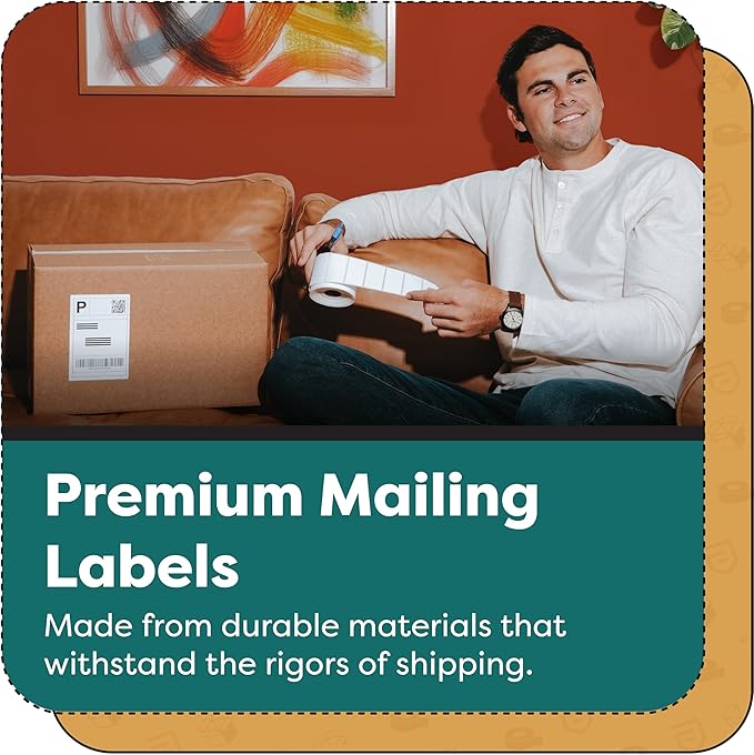 Aegis Adhesives - 1.2" X 0.85" Direct Thermal Labels (12 Rolls, 1500 Labels/Roll) Multipurpose Return Address, QR Barcodes - Perforated, Compatible with Zebra Desktop Printers - NOT Rollo Compatible