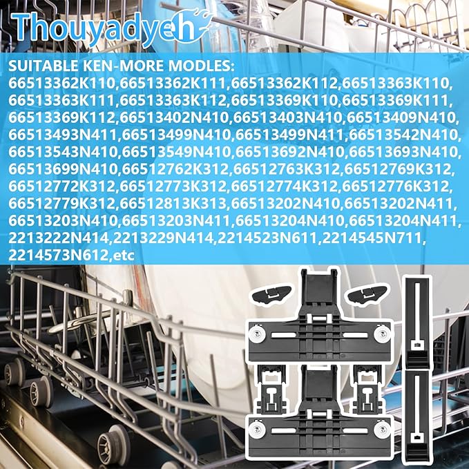 UPGRADED W10350375 Dishwasher Top Rack Adjuster & W10195840 Arm Positioner & W10195839 Rack Adjuster & W10250160 Clip Lock & 10508950 Stop Clip,Replacement for Whirlpool Dishwasher Parts