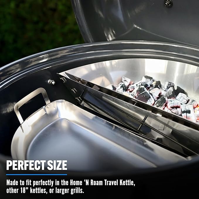 SnS Grills Drip ‘N Griddle 18” Pan - Stainless Steel Griddle, Drip Pan, Roasting & Baking Pan for Home ‘N Roam Travel Kettle, Outdoor Grilling & Indoor Oven Use, Dishwasher Safe for Easy Cleaning
