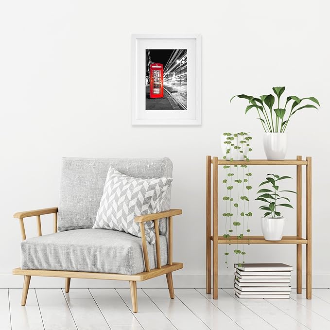 Americanflat 11x14 Picture Frame with Shatter-Resistant Glass - Use as 8x10 Frame with Mat or Display 11x14 Photo Without Mat - Signature Collection - Picture Frames for Wall Display - White