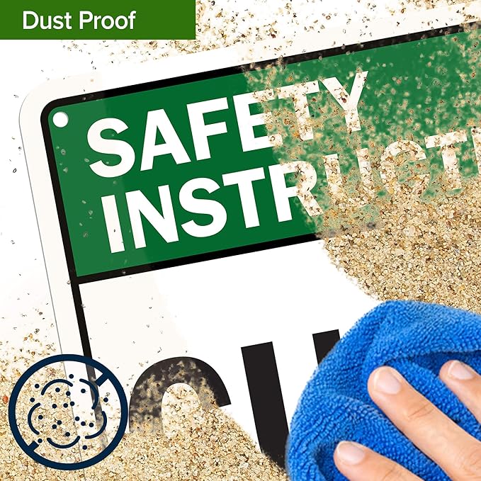 Custom Safety Instructions Sign, Ansi Sign, Osha Compliant, 7x10 Inches, 55 mil thick HDPE (high density polyethylene), Made in USA by My Sign Center