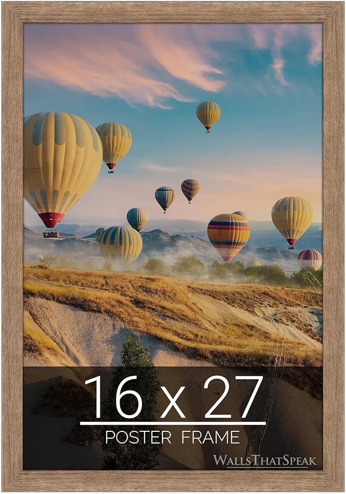 wallsthatspeak 16x27 Brown Barnwood Picture Frame for Puzzles Posters Photos or Artwork