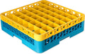 CFS RG49-1C411 OptiClean 49 Compartment Glass Rack with 1 Extender, 5.56", Polypropylene, Yellow/CFS Blue
