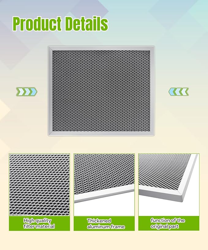 2 Packs 5443 Basement Dehumidifier Filter Fits for Whole-House Dehumidifiers Models 1830 1850 1852 and Ventilation Models 8191 8192,12″x 10″x 0.8″Washable MERV 8 Filter Replacement