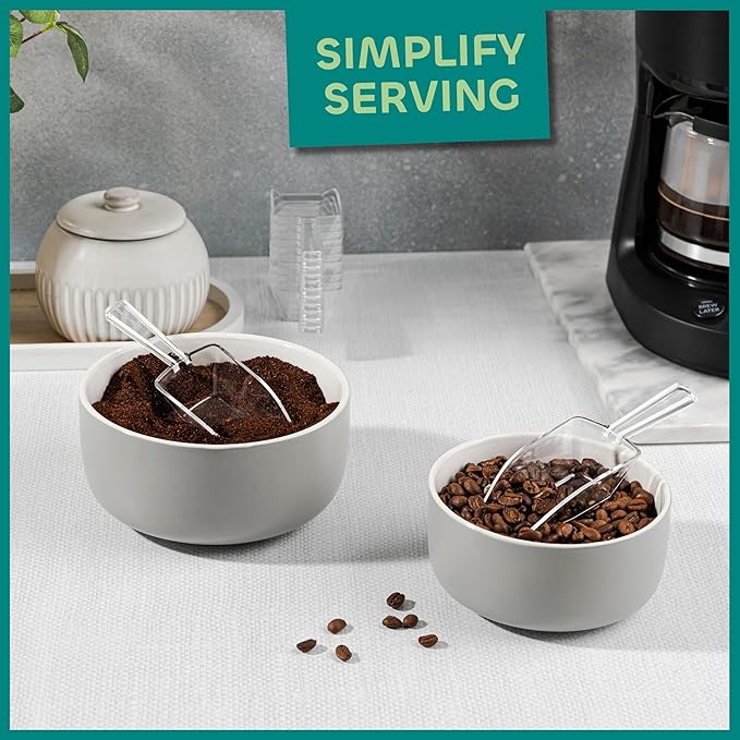 72-Mini Clear Acrylic Plastic Scoops for Candy - Ice Cream Bar, Jars, Containers, Coffee, Flour, Dessert Toppings, Buffets, Kitchen, Weddings, Parties & Concessions, Candy Buffet, 5.5" Candy Scoops