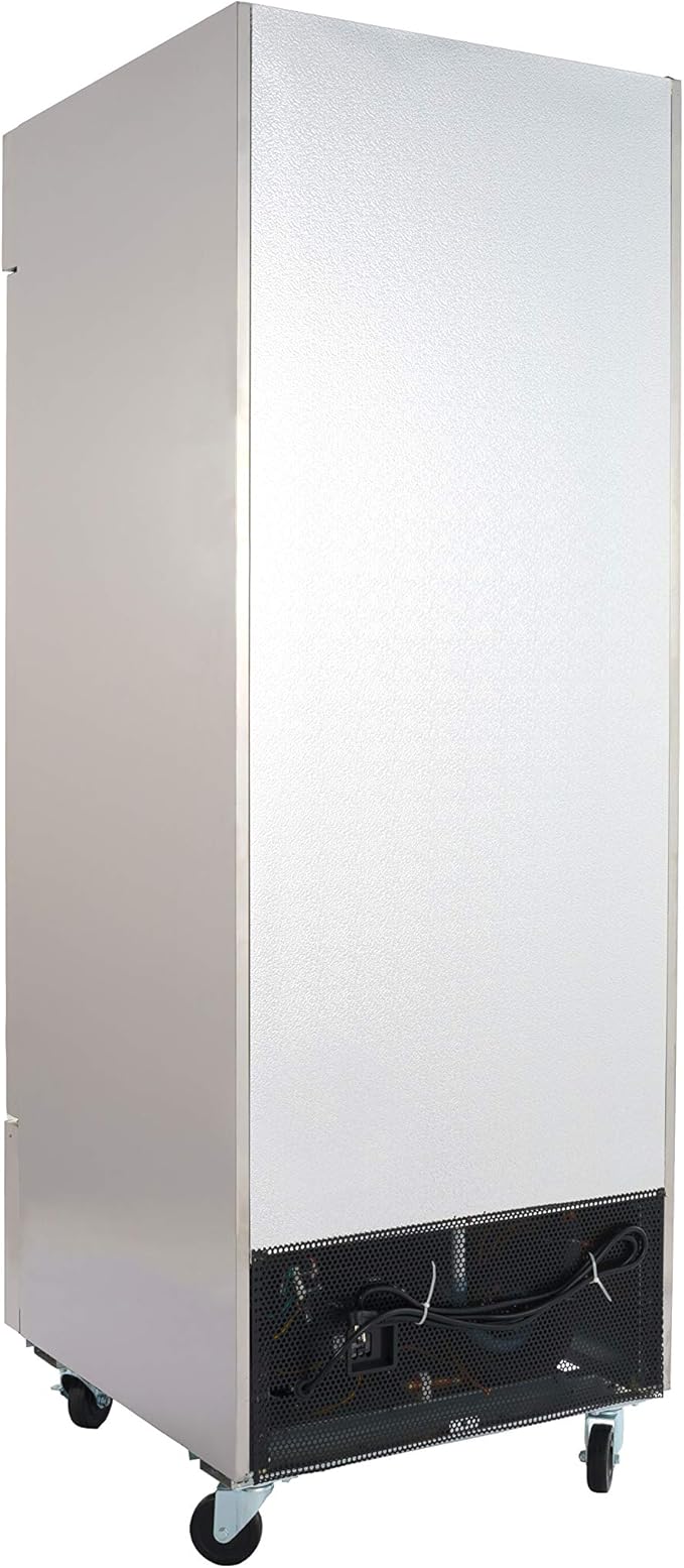 PEAKCOLD Single Door Commercial Reach In Stainless Steel Freezer, White Interior; 23 Cubic Ft, 29 Wide inch