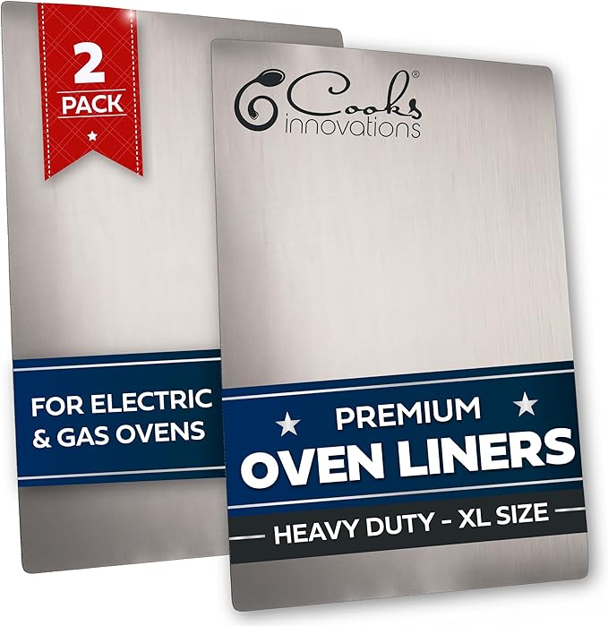 Cooks Innovations Non-Stick Oven Protector Mat - 2 Heavy Duty Nonstick Oven Rack Liners to Protect Convection, Electric, Gas, & Microwave Ovens - BPA & PFOA Free Heat Resistant Baking Mat