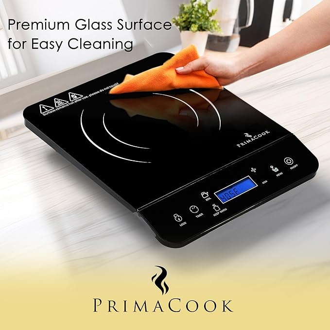 Hot Plate - Portable Induction Cooktop - Countertop Single Burner - Safe, Fast Heating for Gourmet Cooking - Sleek Design with Touch Controls - Energy Efficient Home Food Preparation (Black)