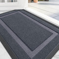 OLANLY Front Door Mat Indoor Outdoor Entrance, Waterproof All-Season, All-Weather Doormat, Sturdy Natural Rubber, Fade Resistant, Low Profile, Easy Clean Patio Porch Entryway Mat, 59x40, Light Grey