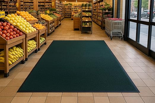 Guardian WaterGuard Indoor/Outdoor Wiper Scraper Floor Mat, Rubber/Nylon, 4'x6', Green
