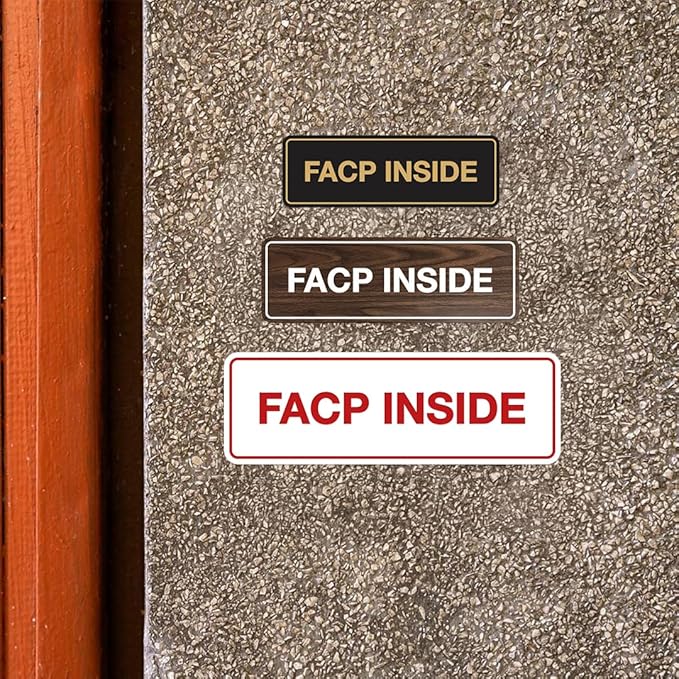 Signs ByLITA Standard FACP Inside Sign | Fire Safety Signage (Red/Yellow) - Large 2 Pack