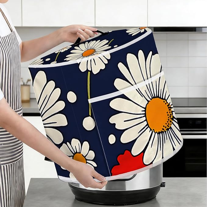 Air Fryer Dust Cover with Top Handle and Storage Bag, Compatible with Rice Cookers, Pressure Cookers, Slow Cookers and Air Fryers, Available in 3-Quart, 6-Quart and 8-Quart Sizes.