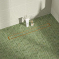 Linear Shower Drain 30", Brushed Gold Floor Drain with Tiled Insert Grate & Hair Strainer, 304 Stainless Steel Bathroom 2-in-1 Tiled in Drain, CUPC Certified (Brushed Gold, 30'')