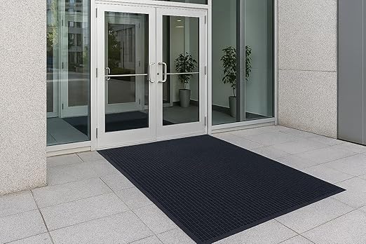 Guardian WaterGuard Indoor/Outdoor Wiper Scraper Floor Mat, Rubber/Nylon, 4'x10', Charcoal