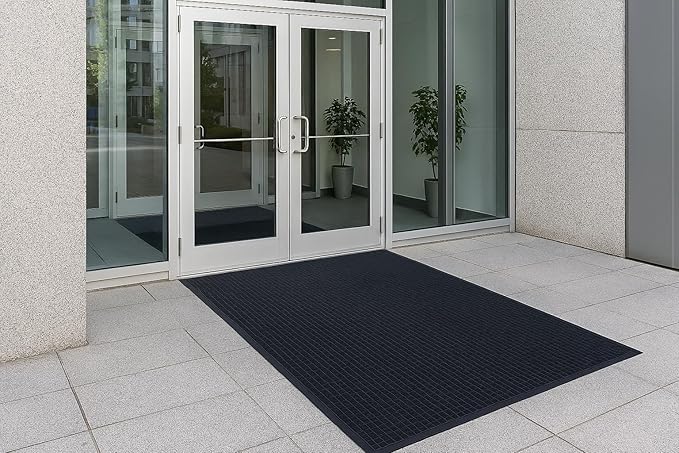 Guardian Floor Protection WG041404 WaterGuard Indoor/Outdoor Wiper Scraper Floor Mat, Rubber/Nylon, 4' Length, 14' Width, Charcoal