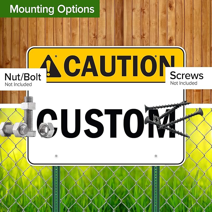 Custom Caution Sign, Ansi Sign, Osha Compliant, 36x48 Inches, Rust Free DiBound, Fade Resistant, Made in USA by My Sign Center