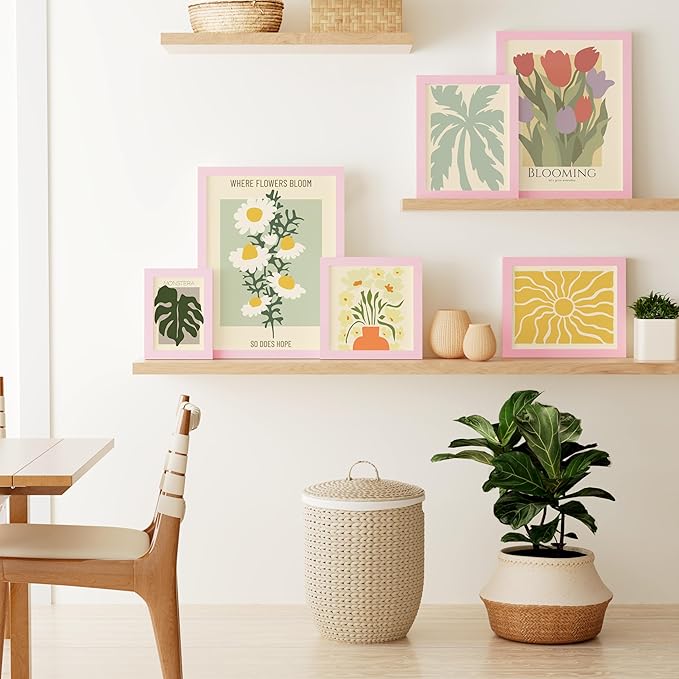 Vittanly 11x14 Picture Frame, Solid Wood Frame with Plexiglass, Includes 8x10 Mat, Wall Hanging for Photos, Home Decor, Pale Pink, 1 Pack