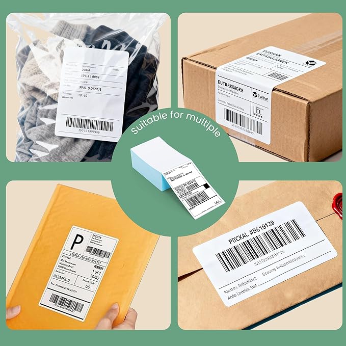 220 Fanfold 4"x6" Direct Thermal Shipping Labels,Commercial Grade Permanent Adhesive Fanfold Mailing Postage Label Paper for Thermal Printers and Packages