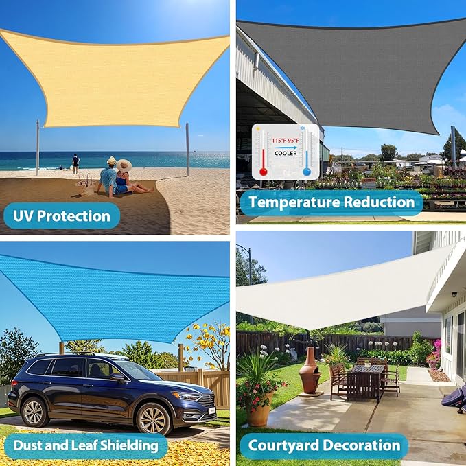 Amagenix Sun Shade Sail 15'X30' Curved Edge Outdoor Shade Canopy Dark Grey Breathable 95% UV Block Shade Cloth for Patio Garden Backyard (We Make Custom Size)