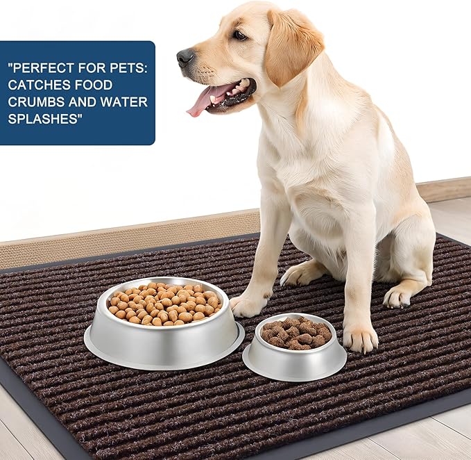 OLANLY Front Door Mat Indoor Outdoor Entrance, Waterproof Heavy Duty Doormat, Fade Resistant, Low Profile, Easy Clean Patio Porch Welcome Floor Mats for Entry, 29.5x17, Tan